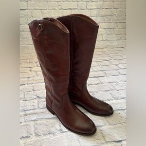 FRYE Melissa Button 2 in Mahogany Leather NWOT